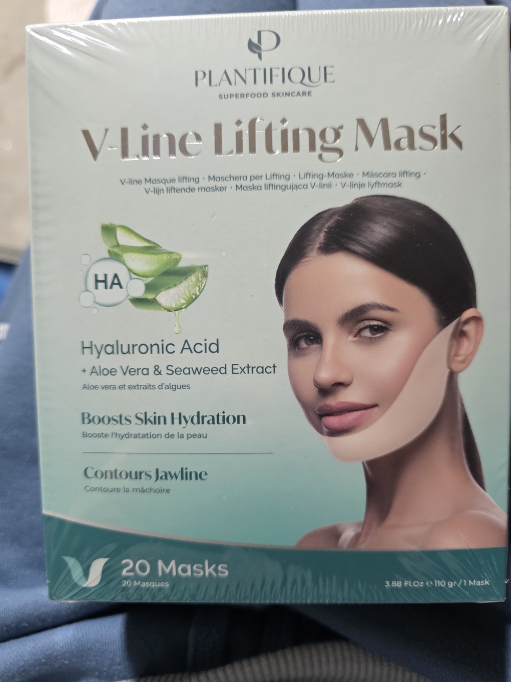 V-Line Lifting Mask – Mint Green Hyaluronic Acid Jaw Contour